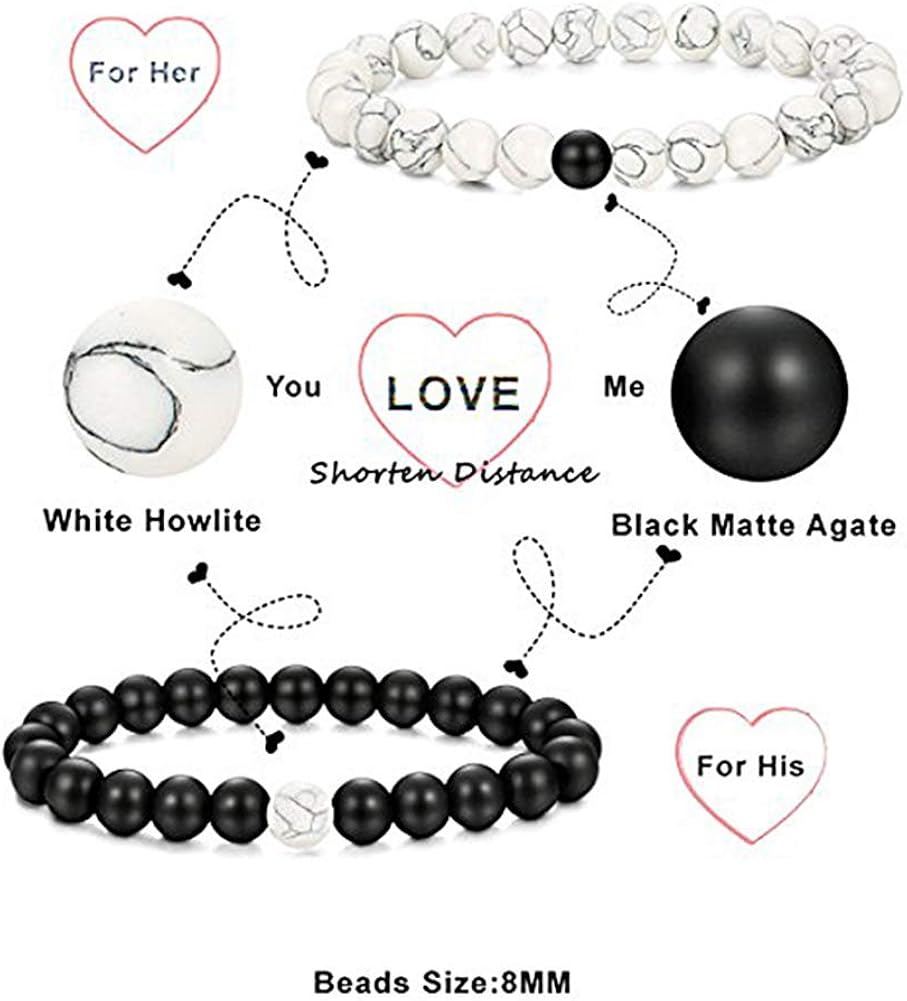 Bead Bracelets,LucBuy 2PCS Couple/Lover/Friendship/Relationship His and Hers Bracelet - Image 4