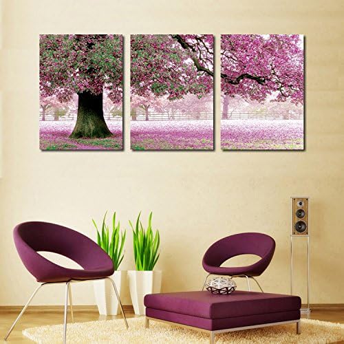 Cherry Blossom Trees Large Wall Art Canvas Picture Artwork 3 pieces Unframed Oil Painting