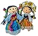 Mexican Maria Rag Doll 2 Pack Small Toys Handcraft Traditional Costume 7'' Assorted Colors & Models Bundle