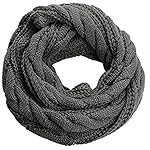 Womens Soft Thick Ribbed Knit Winter Infinity Circle Loop Scarf