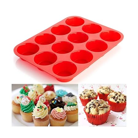 Molde de 12 tazas Muffin Cupcake Hornear Antiadherente ...