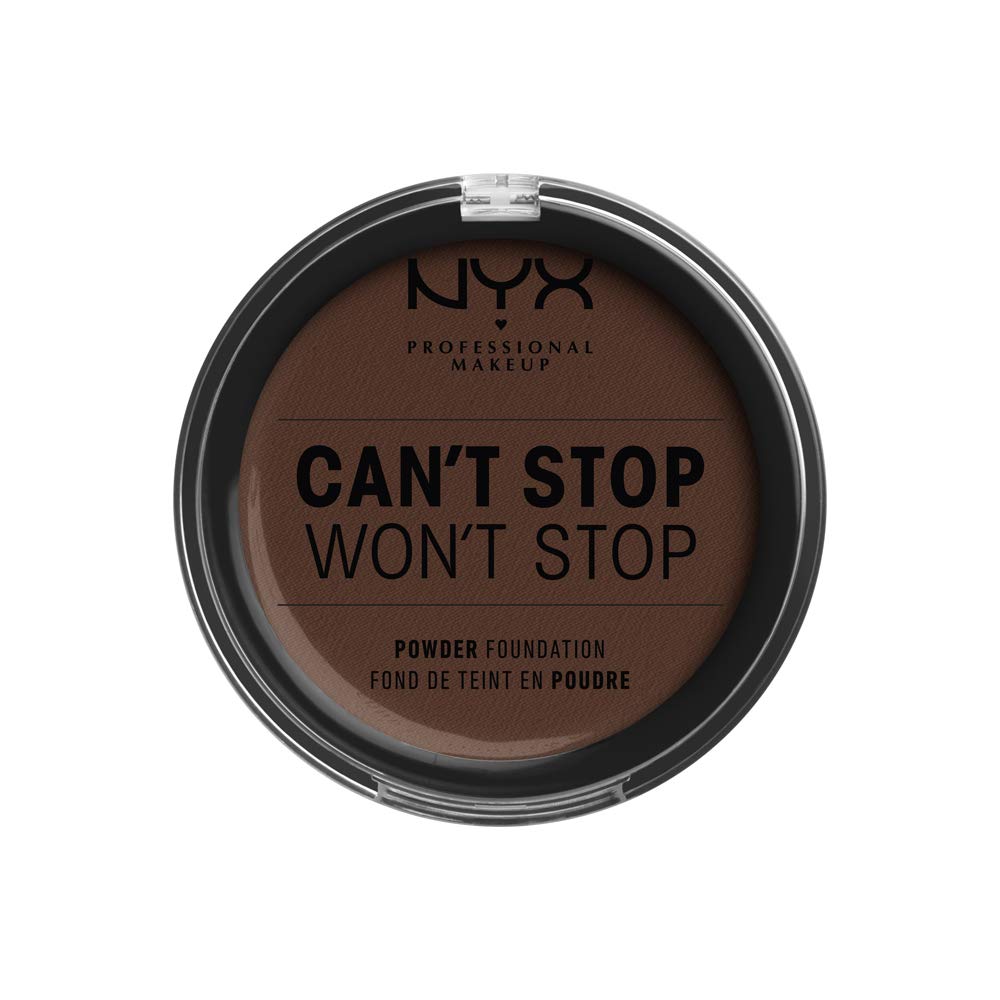 NYX Professional Makeup Can't Stop Won't Stop Full Coverage Powder Foundation, Matte Finish, Shine Control, Long Lasting, Vegan Formula, Shade: Deep Espresso