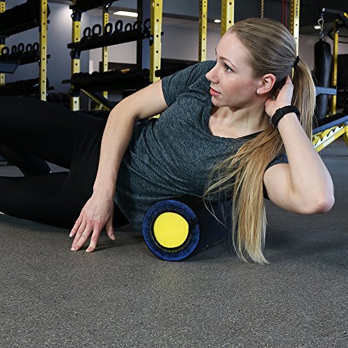 CASL Brands High Density Foam Roller with 9 Printed Instructional Exercises for Deep Tissue Muscle Massage, 18 Inch - Perfect for Physical Therapy or Workouts