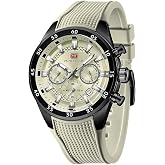 MINI Focus Men Watches Unique Casual Wristwatch (Chronograph/Waterproof/Luminous/Calendar/24 Hours) Silicon Band Fashion Watches for Men