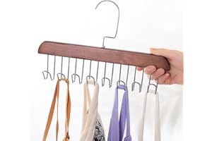 Non-Slip Multi-Hook Hanger - Wardrobe Organizer for Bras, with 8 Hooks for Space Saving, Ideal for Belts, Ties, Camisoles, Br