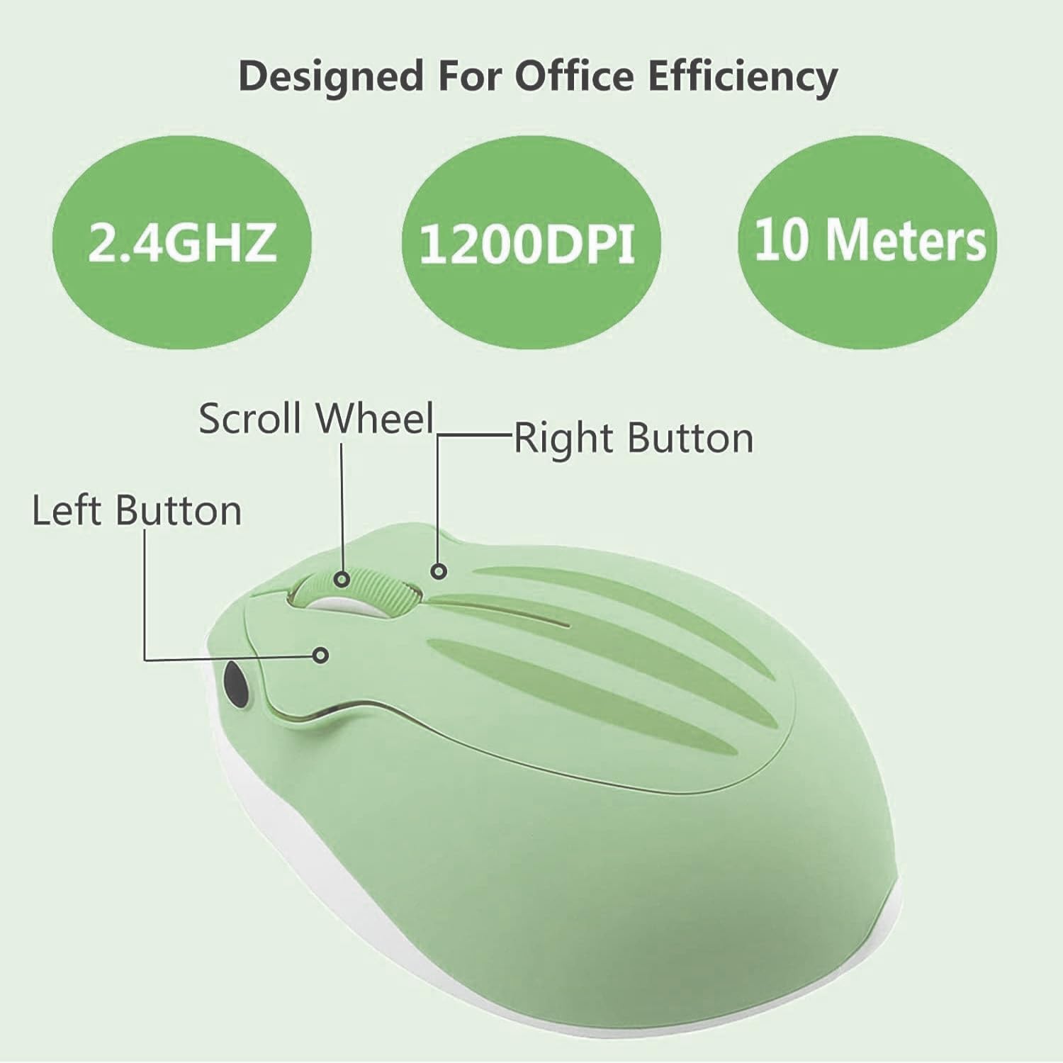 Wireless Mouse Cute Hamster Shape Silent Quiet Click Portable Mobile Fun Travel Optical 1200DPI USB Funny Cool Cordless Mice for PC Laptop Computer Notebook MacBook Kids Girl Women Men Adults Gift