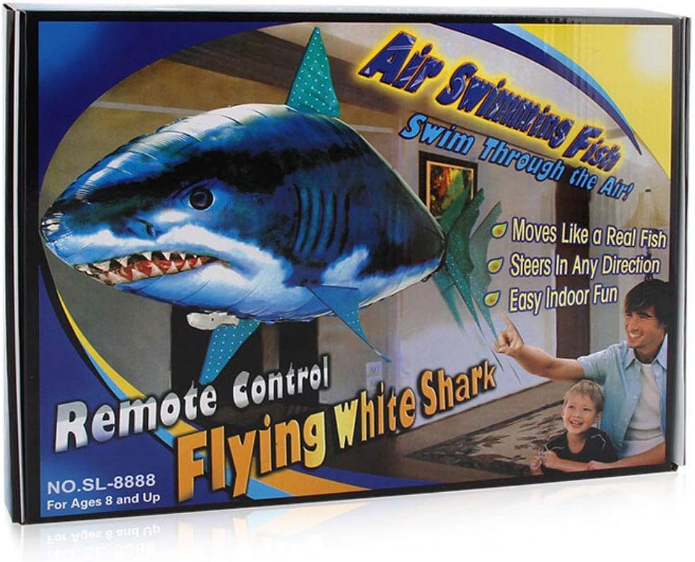 Kengsiren Remote Control Flying Fish Remote Control Clownfish Flying Shark Remote Control Toys Plastic Inflatable Toys Children's Passing Time Games