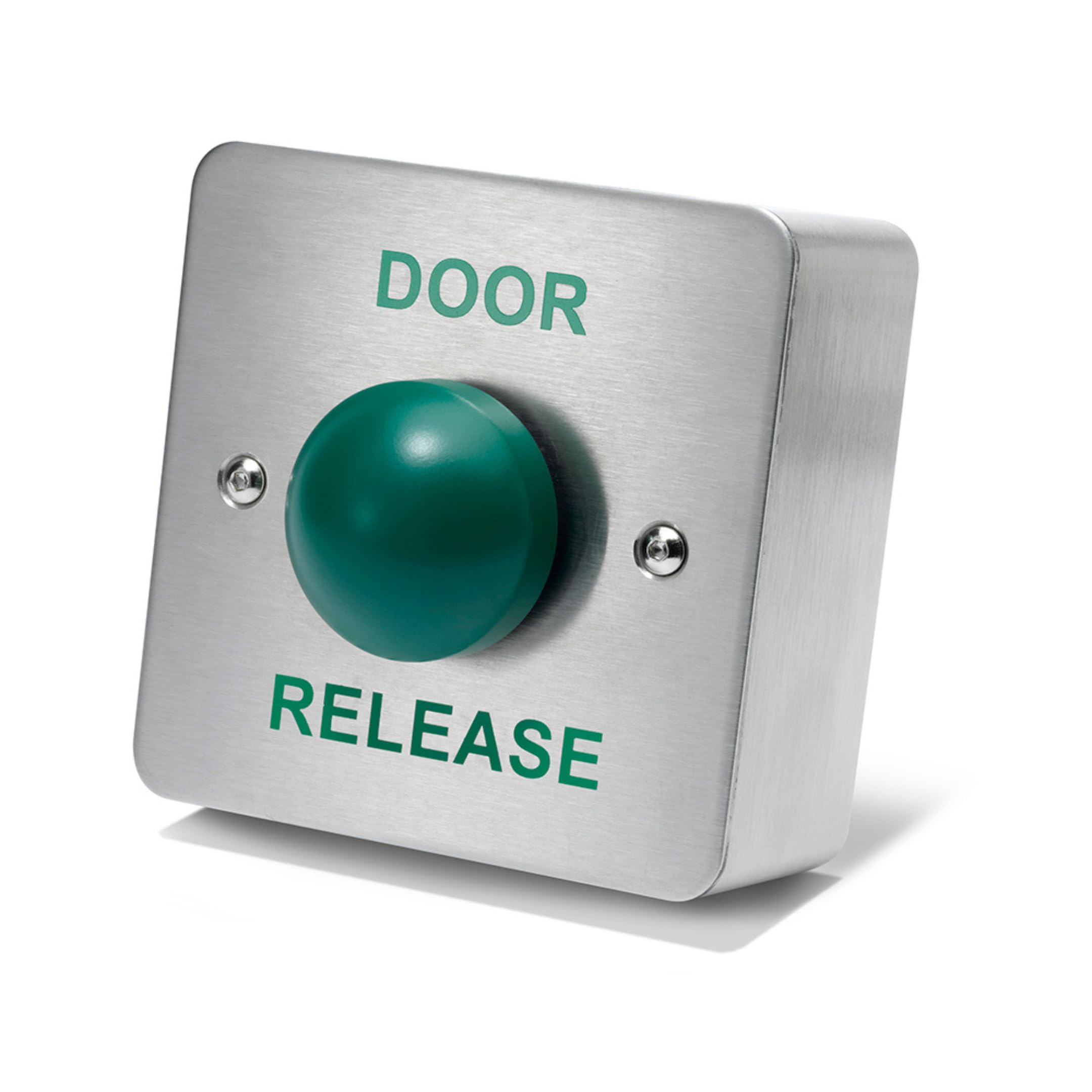 SecureMyDoor - DOOR RELEASE Green Dome Button Push Press To Exit Switch - Brushed Stainless Steel, Versatile & Easy Installation, Ideal for Commercial, Residential, and Industrial Buildings.