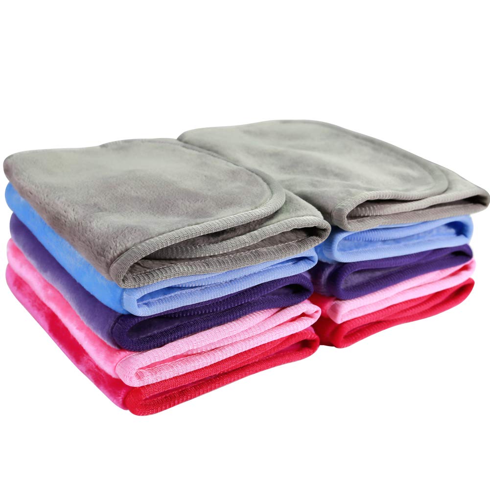 Nugilla Makeup Remover Cloth 10 Pack - Reusable Microfiber Cleansing Towel，Suitable for All Skin Types,Move Makeup Instantly,Multiple Colors