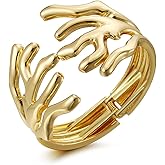 MUNIGSMUR 18K Gold Plated Chunky Bangle Bracelets for Women Trendy No-tarnish Open Bangles Irregular Minimalist Geometric Arm Cuff Bracelet Jewelry Gift For Mom and Girlfriend