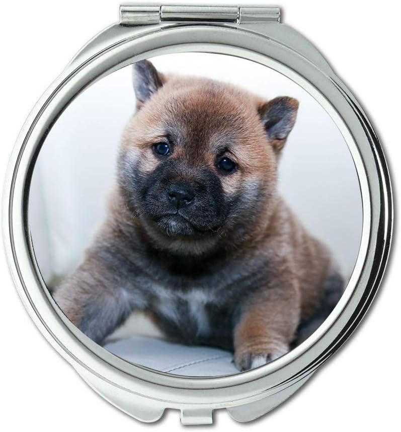 Yanteng Mirror,Compact Mirror,Dog Puppy Canine Animal Cute Pet Adorable Fur,Pocket Mirror,Portable Mirror