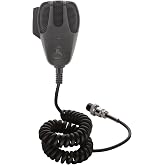 Cobra HG M73 Premium Dynamic Replacement CB Microphone (Black), 9 Foot Cord | 4 Pin Connector, Heavy Duty ABS Shell, Wire Mesh Grille, Left Side Push To Talk, Chrome Connector