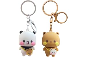Scyagolila 2PCS Cute Keychains, Mini Kawaii Cartoon Statue Figurine Key Chains for Women Girl Backpacks Car Keys