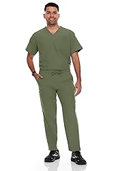 Hey Collection Men Stretch Scrubs Set V-Neck Scrub