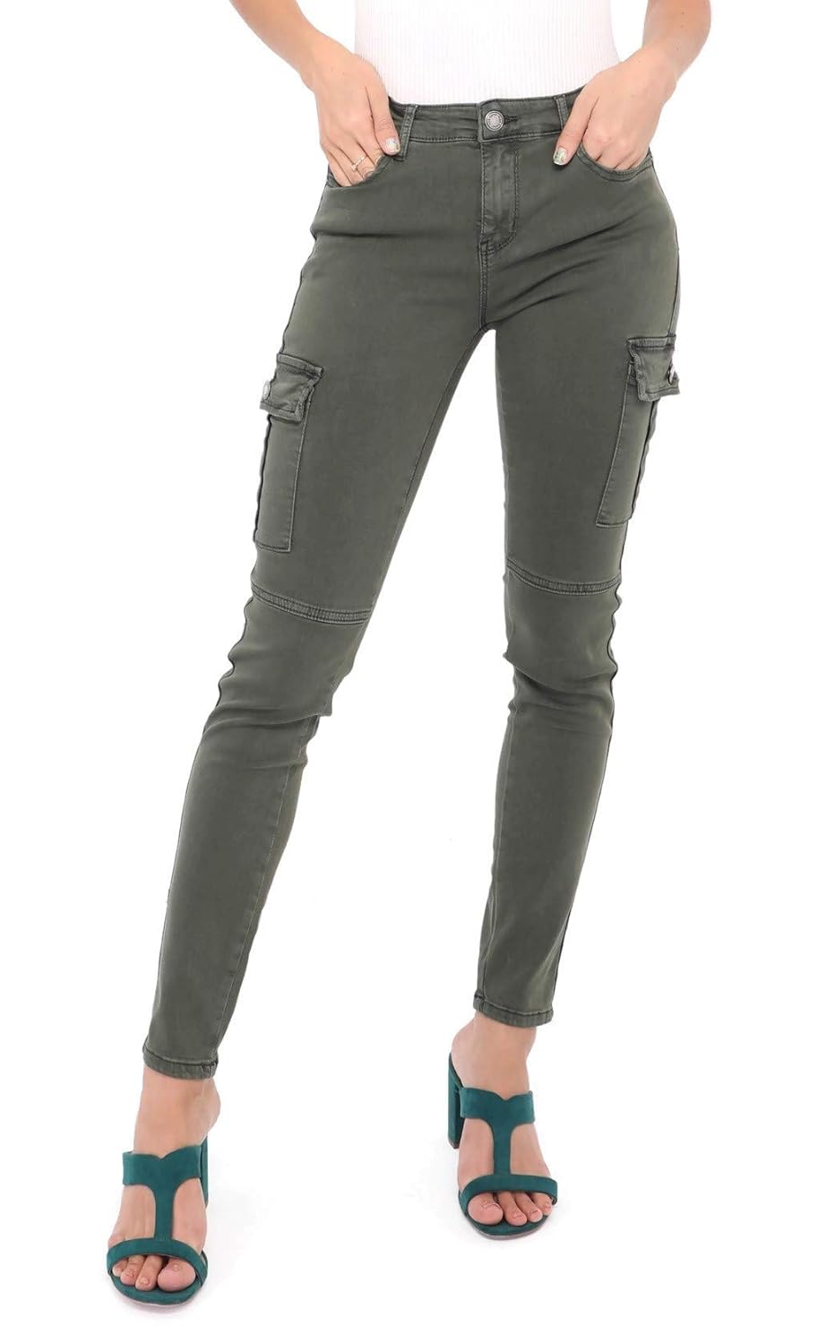 skinny cargo trousers womens