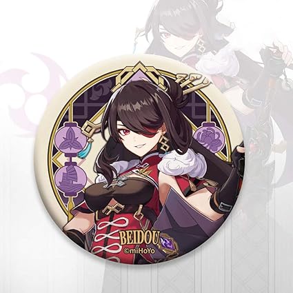 Amazon Com Genshin Impact Liyue Theme Series Character Badge Tinplate Badge Beidou Sports Outdoors