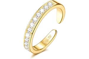 Jstyle 14k Gold Filled Toe Rings for Women Adjustable Toe Ring Band Rings Cubic Zirconia Daisy Flower Toe Rings Summer Beach Foot Jewelry