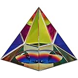 Amlong Crystal Iridescent Pyramid Rainbow Colors With Gift Box, 2.5-Inch