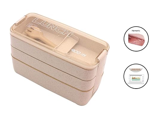 Tuppers Ecologicos con Compartimentos ♻ Bento Box con Cubiertos ...