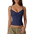QINSEN Womens Spaghetti Strap Sweetheart Neck Sleeveless Top Slim Fit Going Out Camisole Basic Top