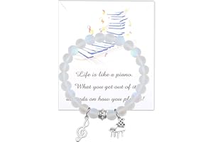 UJIMS Piano Inspirational Gifts Piano Music Notes Bracelet Music Themed Jewelry for Music Lovers Pianist Music Necklace