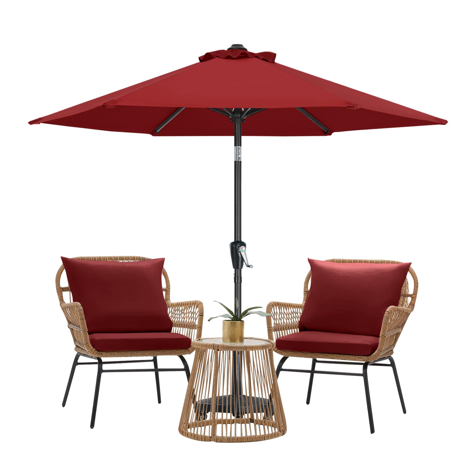 MasterCanopy Patio Umbrella for Outdoor Market Table (2.3M,Burgundy)