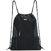 WANDF Drawstring Backpack, Gym Sackpack for Sports | Mesh Pockes, Water-Resistant, Shopping, Yoga, Travel, Beach, Daily Carry