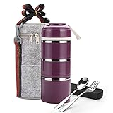 Stackable Lunch Box,ArderLive Portable Stainless