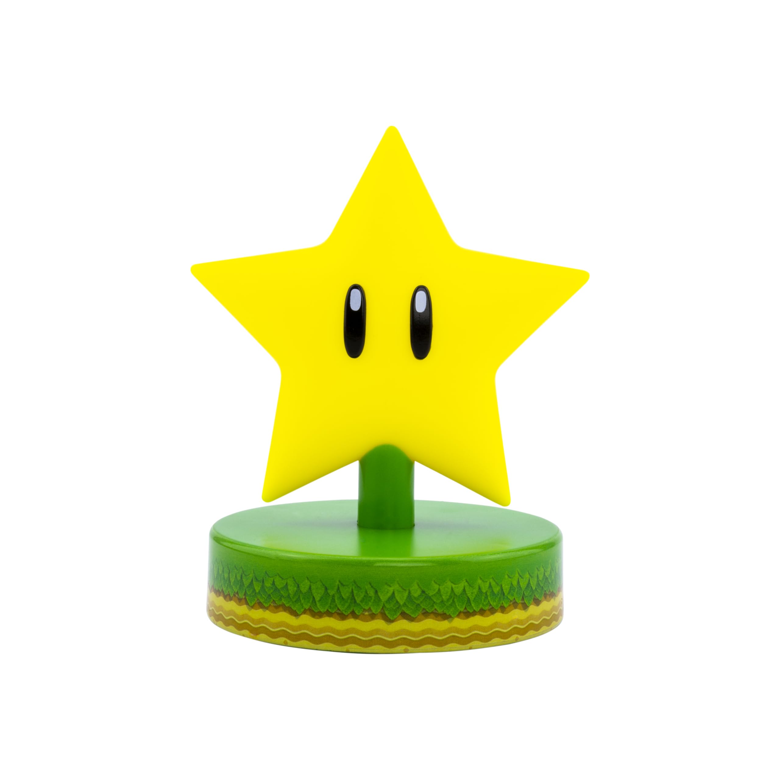 Paladone Mario Super Star 3D Icon BDP | Officially Licensed Nintendo Collectable | Unique Gift Idea | Bright Night Light or Desk Lamp | Battery Powered by 2 x AAA, Yellow,PP6361NN