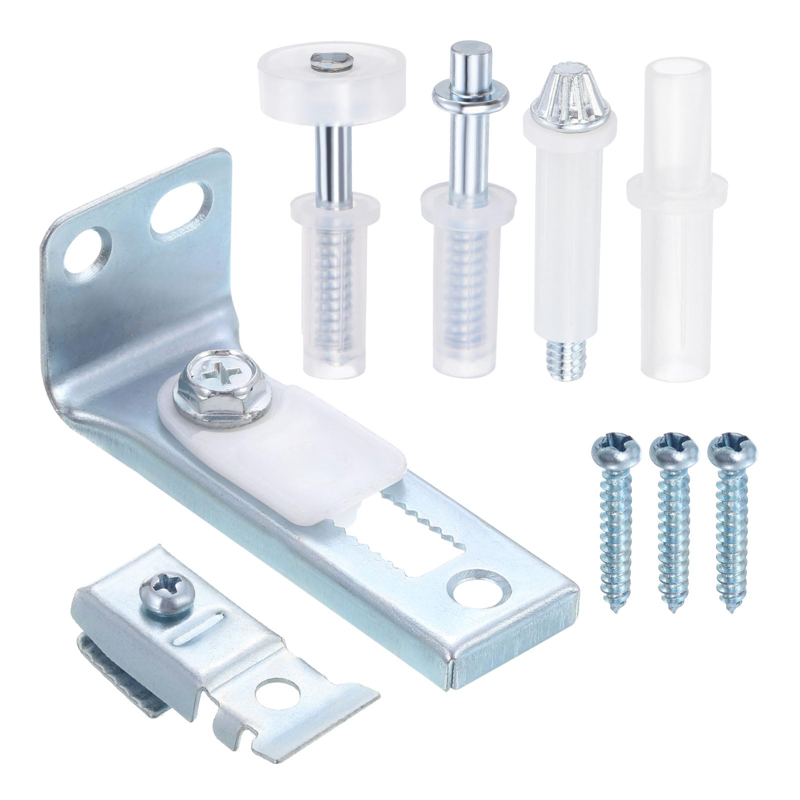 uxcell Bifold Door Hardware Repair Kit, Bi-fold Sliding Closet Door Replacement Kit Include Top & Bottom Bracket, 3/8" Pivot, 7/8" Guides Wheel, for Folding Pocket Door Barn Door
