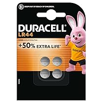 Duracell Batterie LR44 (confezione da 4) (A76) Pile alcaline specialistiche da 1,5 V – +50% EXTRA DURATA– Per l’utilizzo in termometri digitali, calcolatrici, torce, orologi da polso