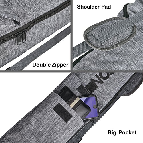 Yoga Mat Bag Waterproof with Functional Storage Pocket, Adjustable Strap, Double Zip Closure - Fits Most Size Mats (Grey) - Thumbnail 3
