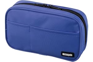 LIHITLAB LIHIT LAB Large Capacity Zipper Pencil Case For School Office College, Big Capacity 4 Compartments Pencil Bag Holder Adults Teen Boys Girls, Travel Cosmetics Storage, Blue (A7551-108)