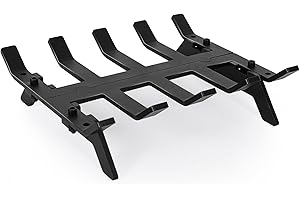 GoCampDirect Fireplace Grate 14Inch | Fireplace Log Grate with Heavy Duty Solid Round Steel 3/4” Bar | No Assembly Required Hearth Grate for Firepit Firewood Log Indoor Wood Stove Burning