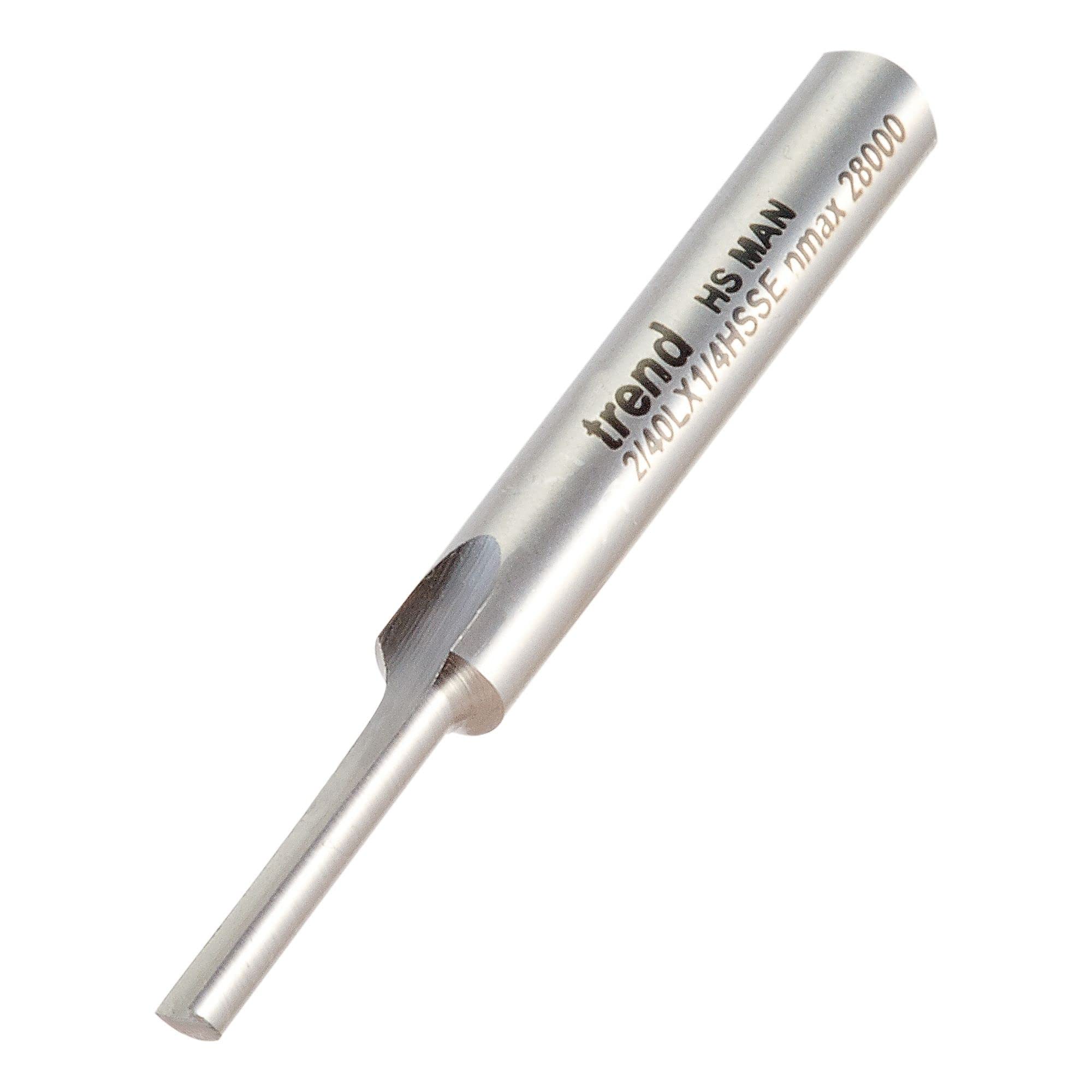 Trend Professional Pocket Cutter, 4.8mm Diameter, 1/4 Inch Shank, 19mm Cut Length, High-Speed Steel, 2/40LX1/4HSS