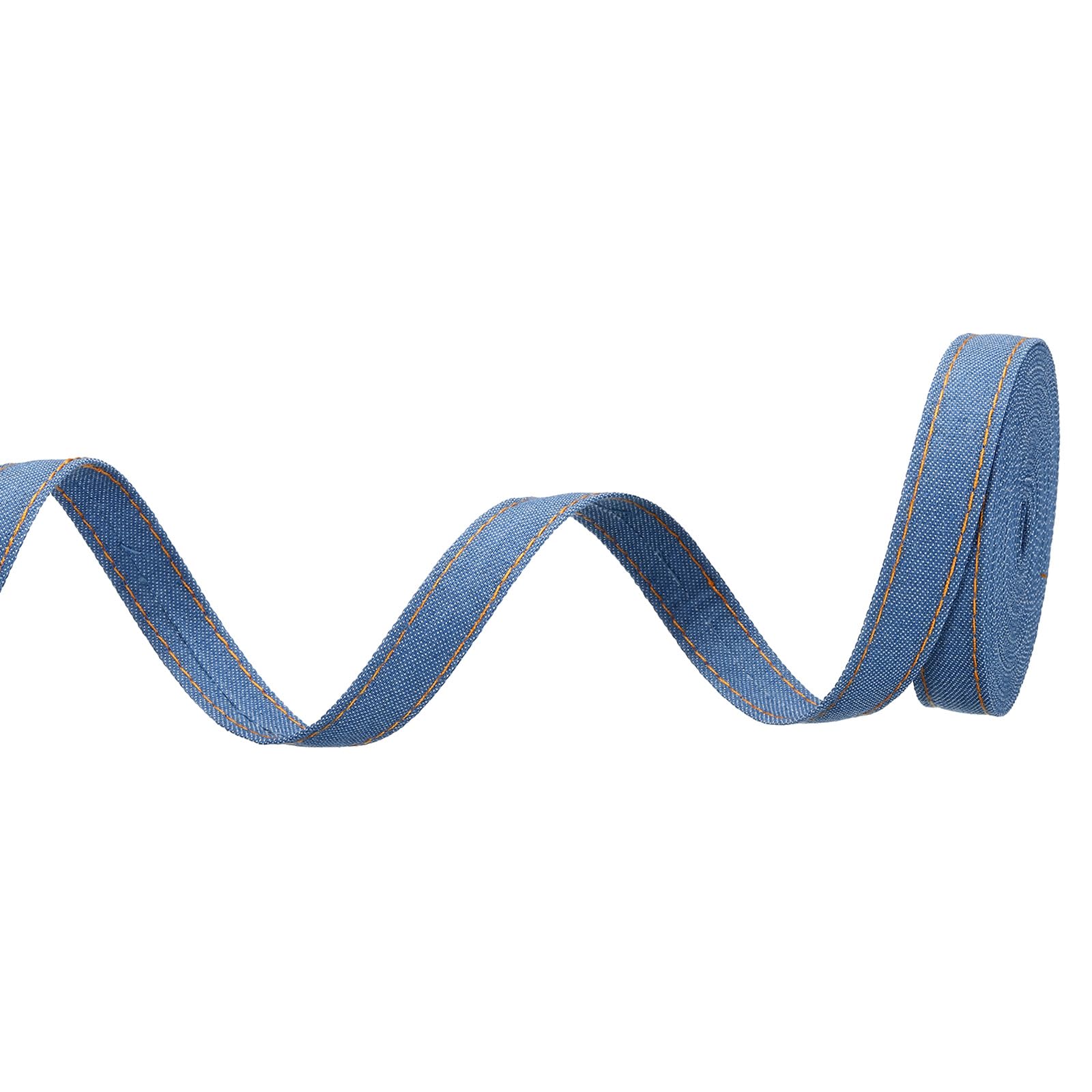 PATIKIL 3/5" Denim Ribbon, 1 Roll 5.5 Yard Layering Jean Fabric Craft Strip for Bow DIY Making Hair Clip Garment Sewing Decorations, Blue