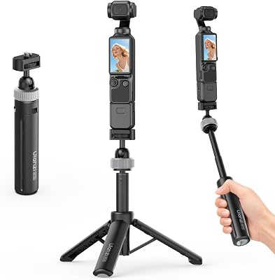 MT95 Mini Stativ für DJI Osmo Pocket 3 4 and Other 1/4" Schraube Cameras | 3-in-1 Selfie-Stick, Stativ, ausziehbarer Verlängerungspol, leichtes Taschengrip für Action-Cams