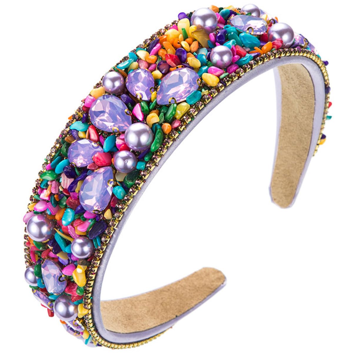 Vintage Baroque Headband Rhinestone Wide Hair Hoop Bridal Hairband Crystal Wedding Headpieces Headwear for Girls Wedding Pageant Women's Headbands 25514 — image 1