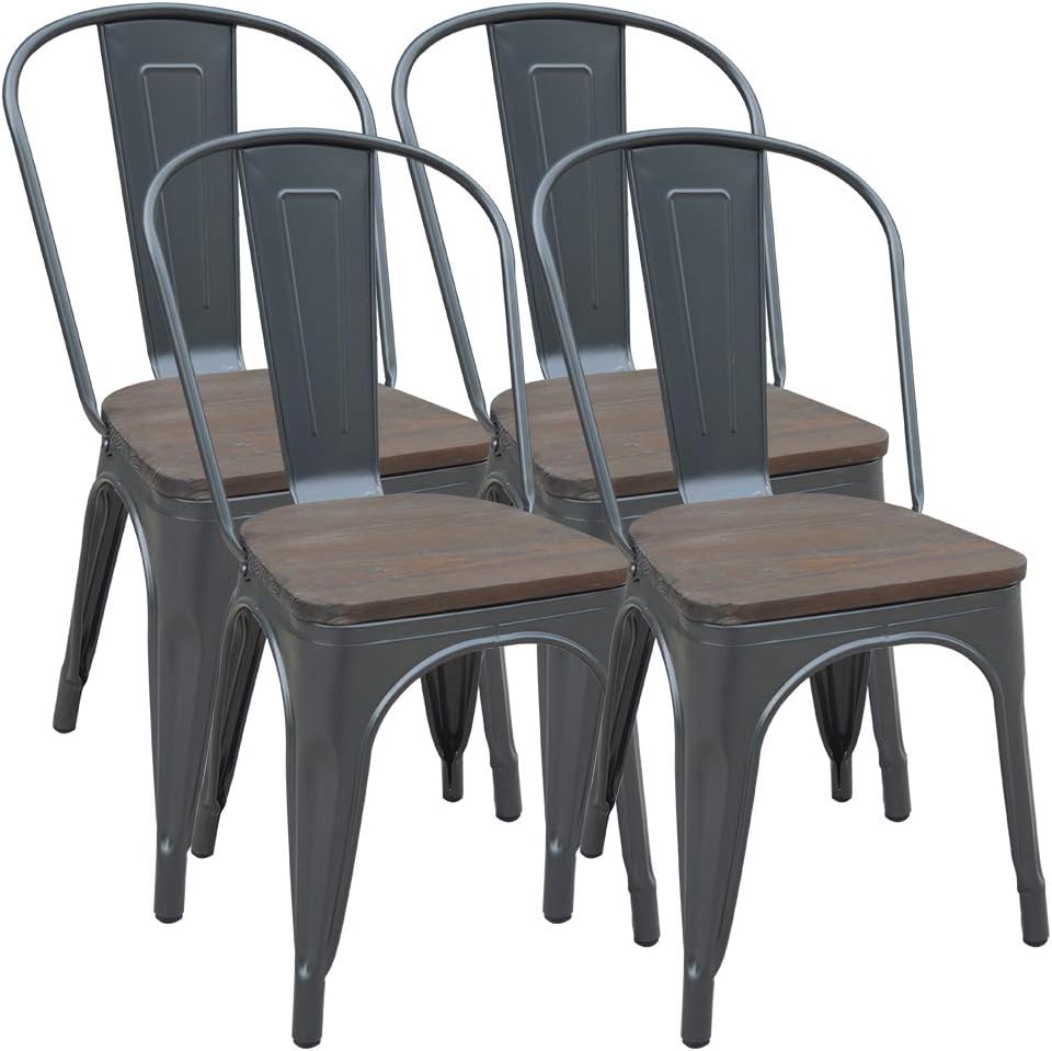 Best Metal Dining Chair Indoor-Outdoor Use Stackable Classic Trattoria Chair