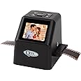 Digital Film & Slide Scanner – Converts 35mm 110 135 126KPK Super 8 & 8mm Film Negatives & Slides to High-Resolution 22 MP JPEG Images, Built-in 128MB Memory, 2.4 LCD Screen (Black)