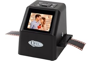 QPIX DIGITAL Digital Film & Slide Scanner – Converts 35mm 110 135 126KPK Super 8 & 8mm Film Negatives & Slides to High-Resolution 22 MP JPEG Images, Built-in 128MB Memory, 2.4 LCD Screen (Black)