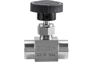 Incontesta 3/8 Inch Stainless Steel Straight Needle Valve with BSPP Female Thread for High Pressure Water Gas Oil Fuel Transmission Control