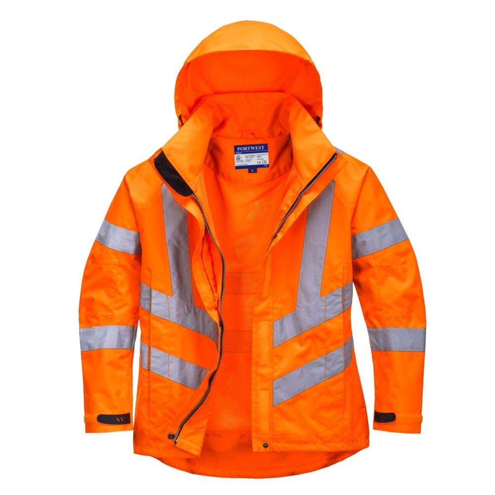 Portwest LW70ORRM Ladies HiVis Breathable Jacket, Medium, Orange - Image 4