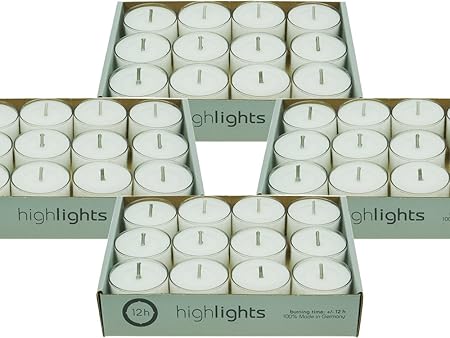 120 Teelichter HighLights im Acrylcup - 12 Stunden Brenndauer (10 x 12er Pack)