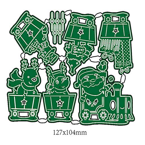 BUZHI Metal Die Cuts Hallowmas Christmas Greeting Border Cutting Dies Cut Stencils for DIY Scrapbooking Photo Album Decorative Embossing Paper Dies for Card Making (Christmas Car Cutting Dies) - Thumbnail 3