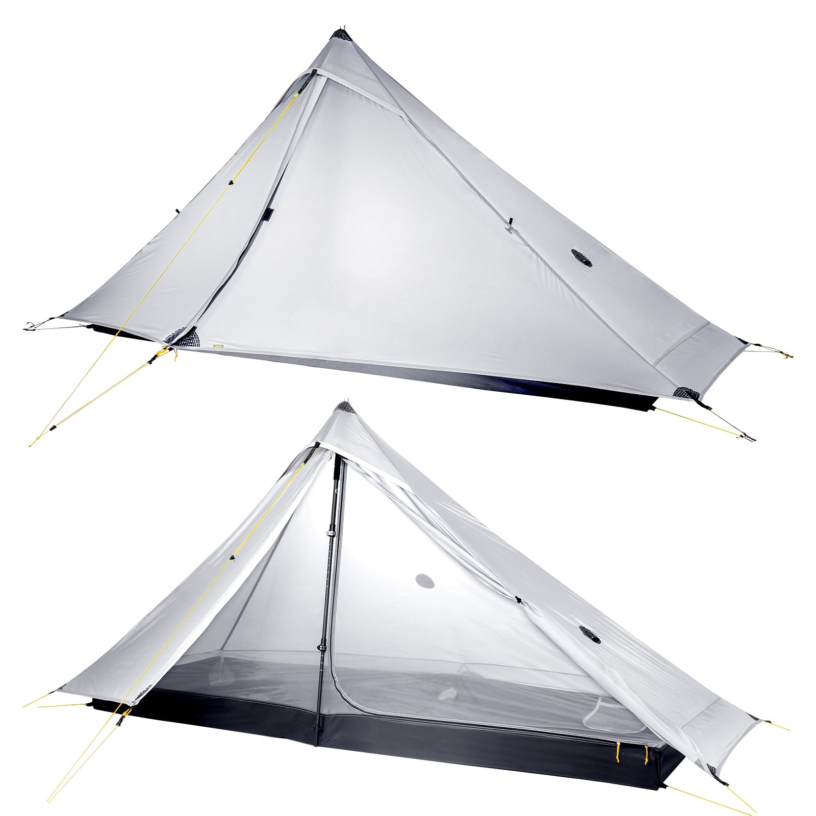 Photo 1 of LANSHAN 1 PRO Ultralight 1 Person Hiking Tent Lightweight Backpacking Camping Waterproof Trekking Pole Tents for Solo Hikers, Grey