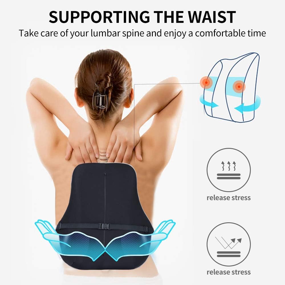 Gugusure Lumbar Support Pillow,Memory Foam Back Cushion with Breathable Mesh for Low Back Pain Relief,Orthopedic Backrest for Car Seat,Office Chair，Wheelchairs and Recliner: Office Products