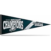 Rico Industries NFL Football Philadelphia Eagles 2024-25 NFC East Champions 12" x 30" Felt Wall Décor Pennant - Great for Home/Bed Room/Man Cave Décor