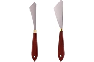 Luter 2PCS Painting Mixing Scraper Painting Knife Set Stainless Steel Spatula Palette for Oil Acrylic Painting