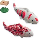 JINYEAH Koi Fish Pond Decor Ceramic Fake Fish Floating 4&Prime; Aquarium Decor Floating Koi Pond Swimming for Birdbath Pond Fountain Fake Aquarium Tea Pet- New